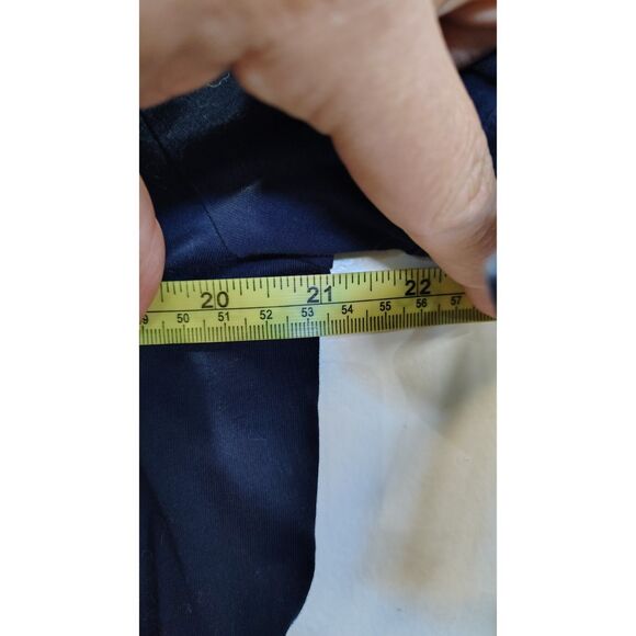 Ann Taylor Factory Women's Large Navy Blue Tie Short Sleeve T-Shirt - Picture 5 of 6